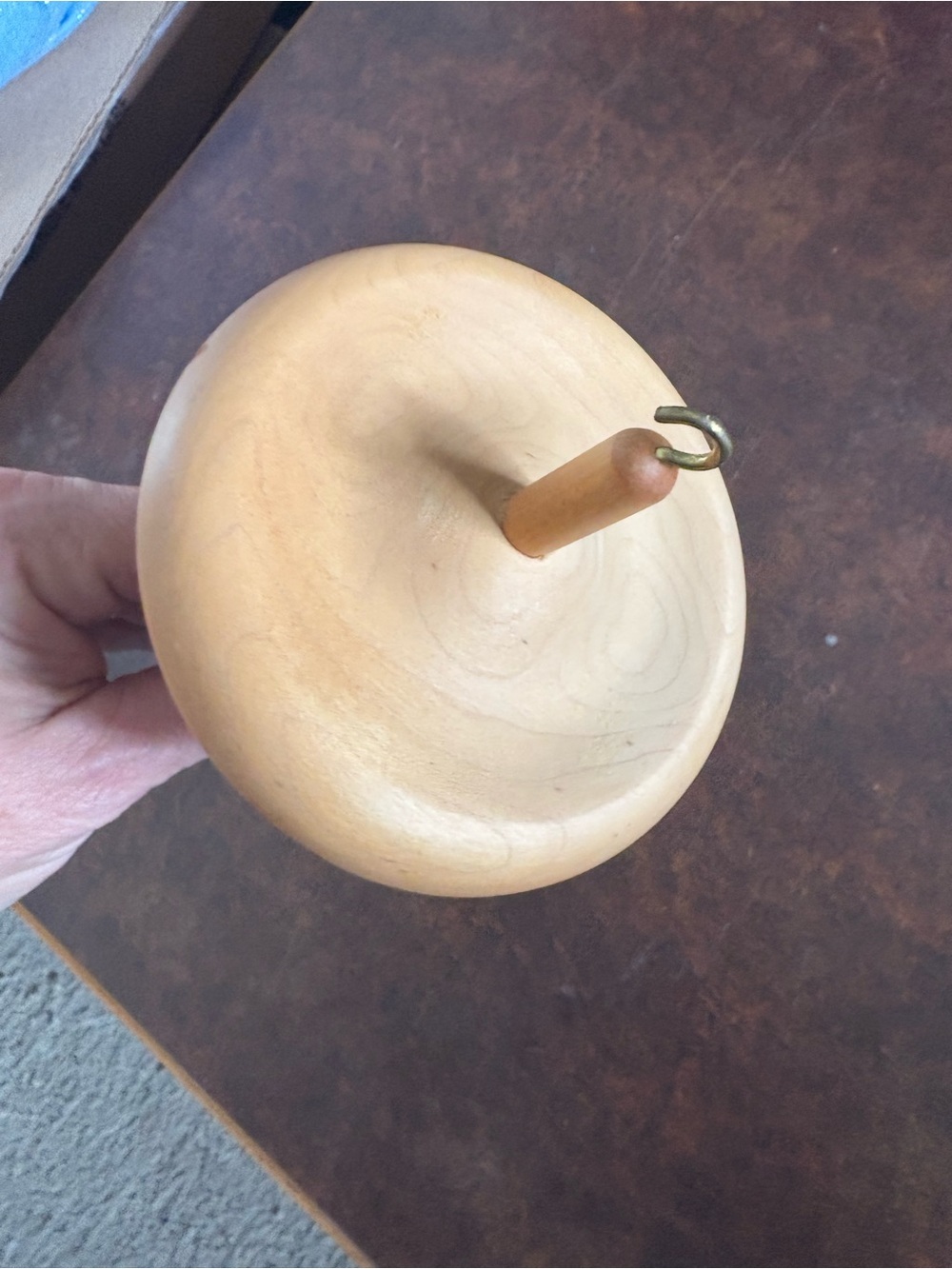 13" Schact brand Hand-Turned Wooden Drop Spindle in Natural Wood Tone